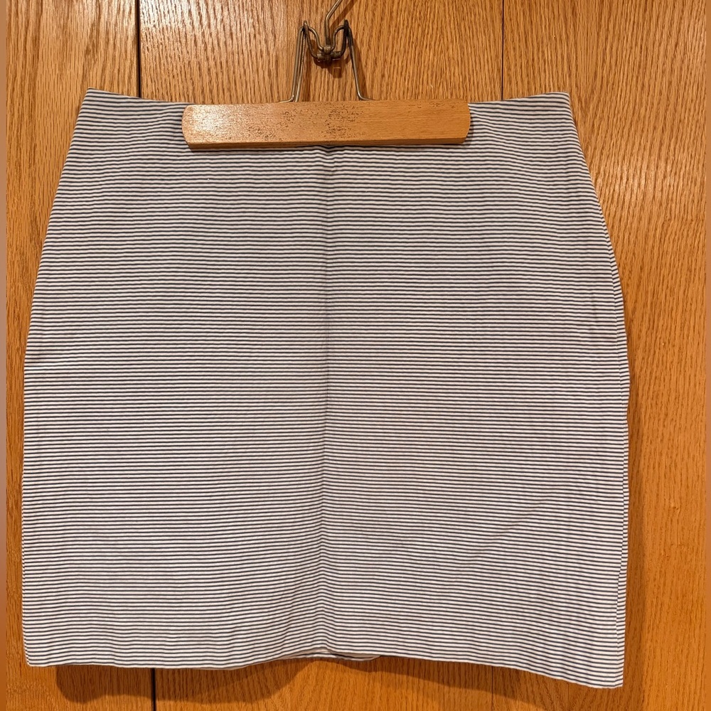 Ann Taylor Navy and White Striped Mini Skirt